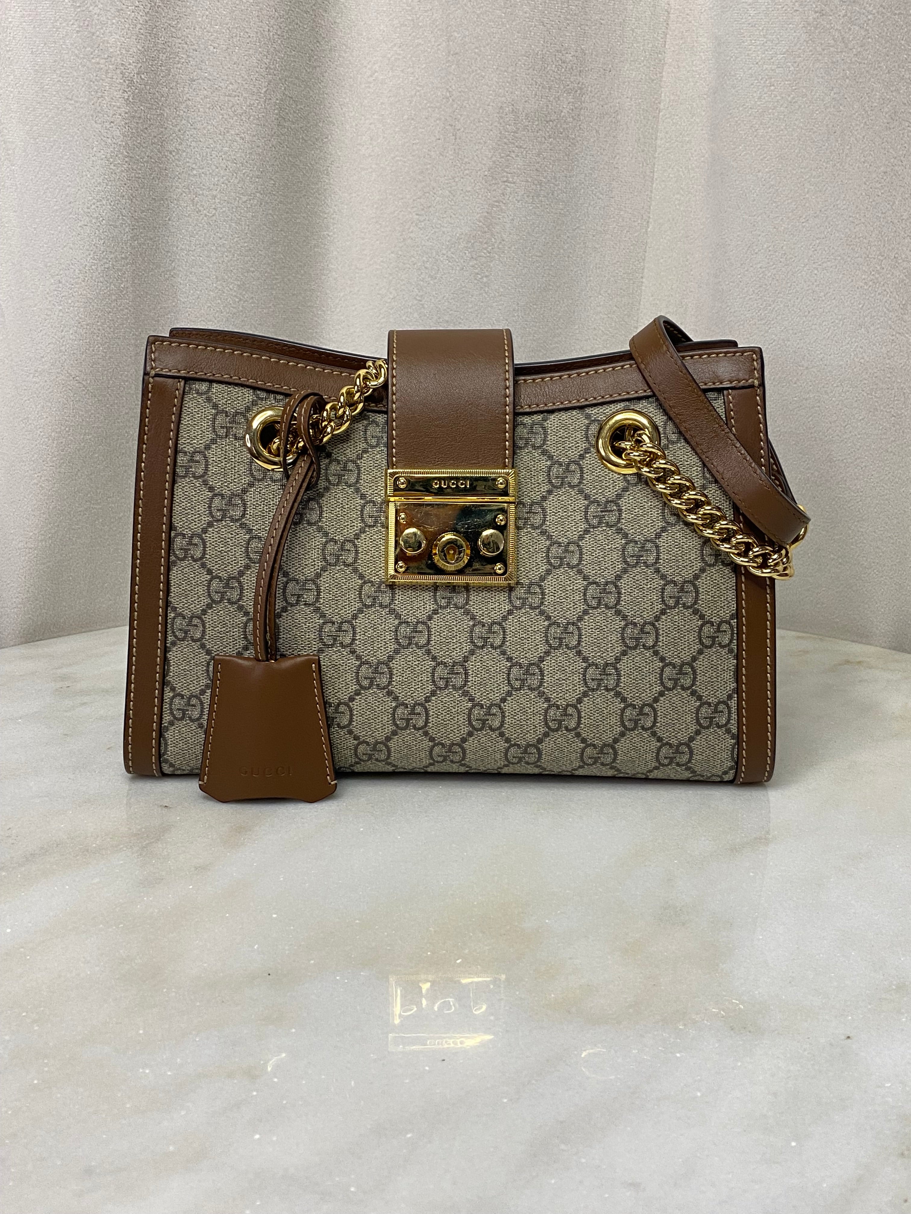 Gucci Bicolor Supreme GG Padlock Small Shoulder Bag