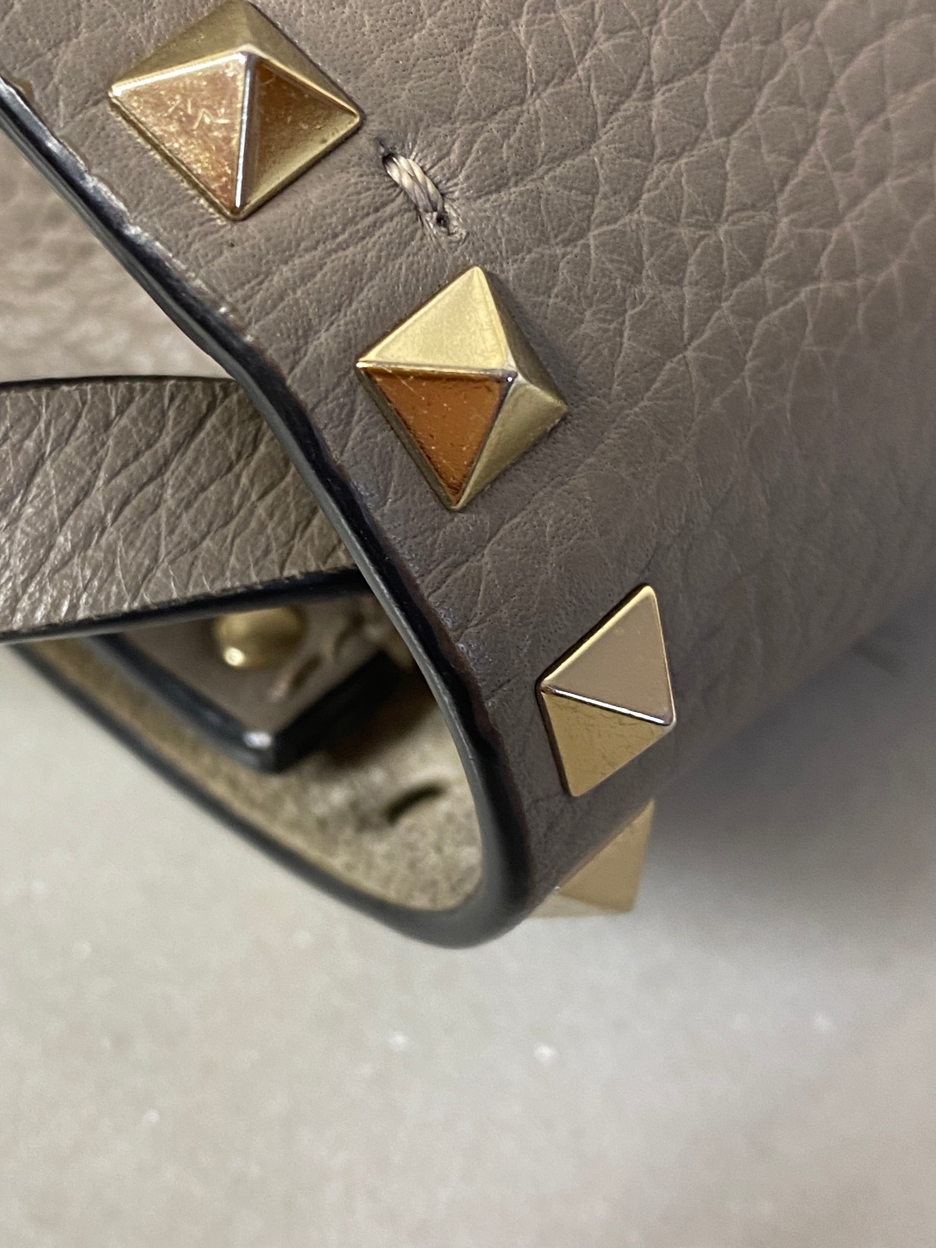 Valentino Grey Rockstud Flap Crossbody Bag