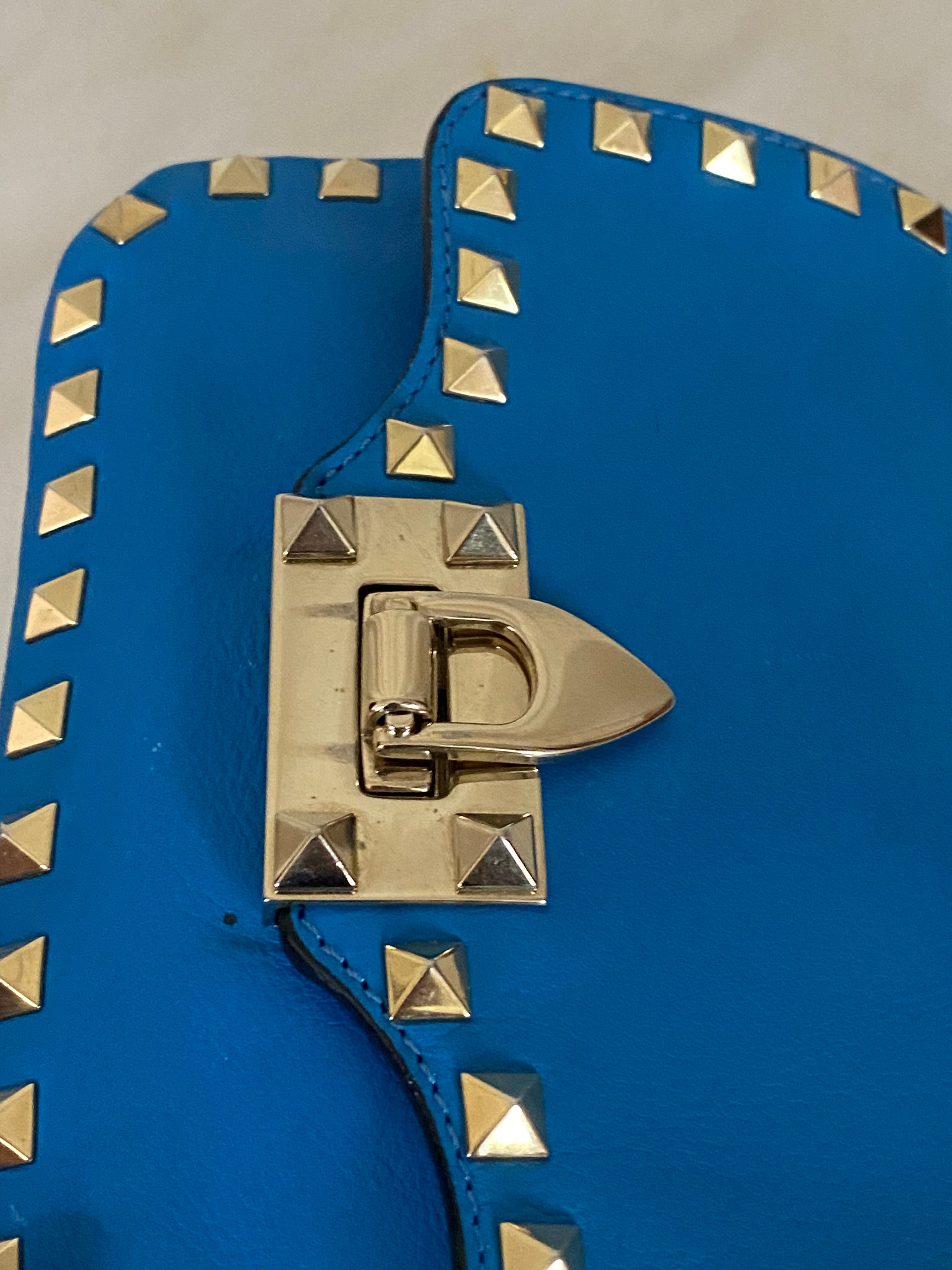 Valentino Light Blue Studded Crossbody Bag