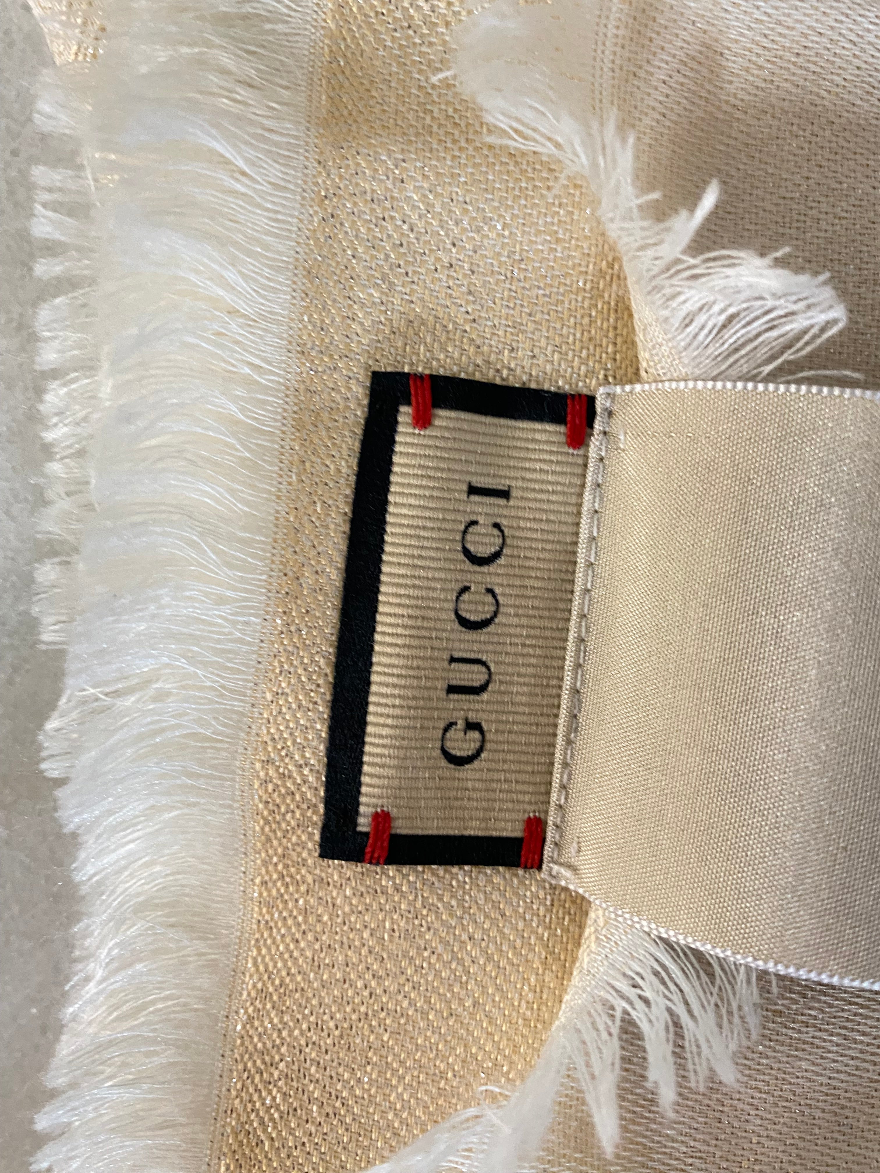 Gucci Beige GG Wool Scarf