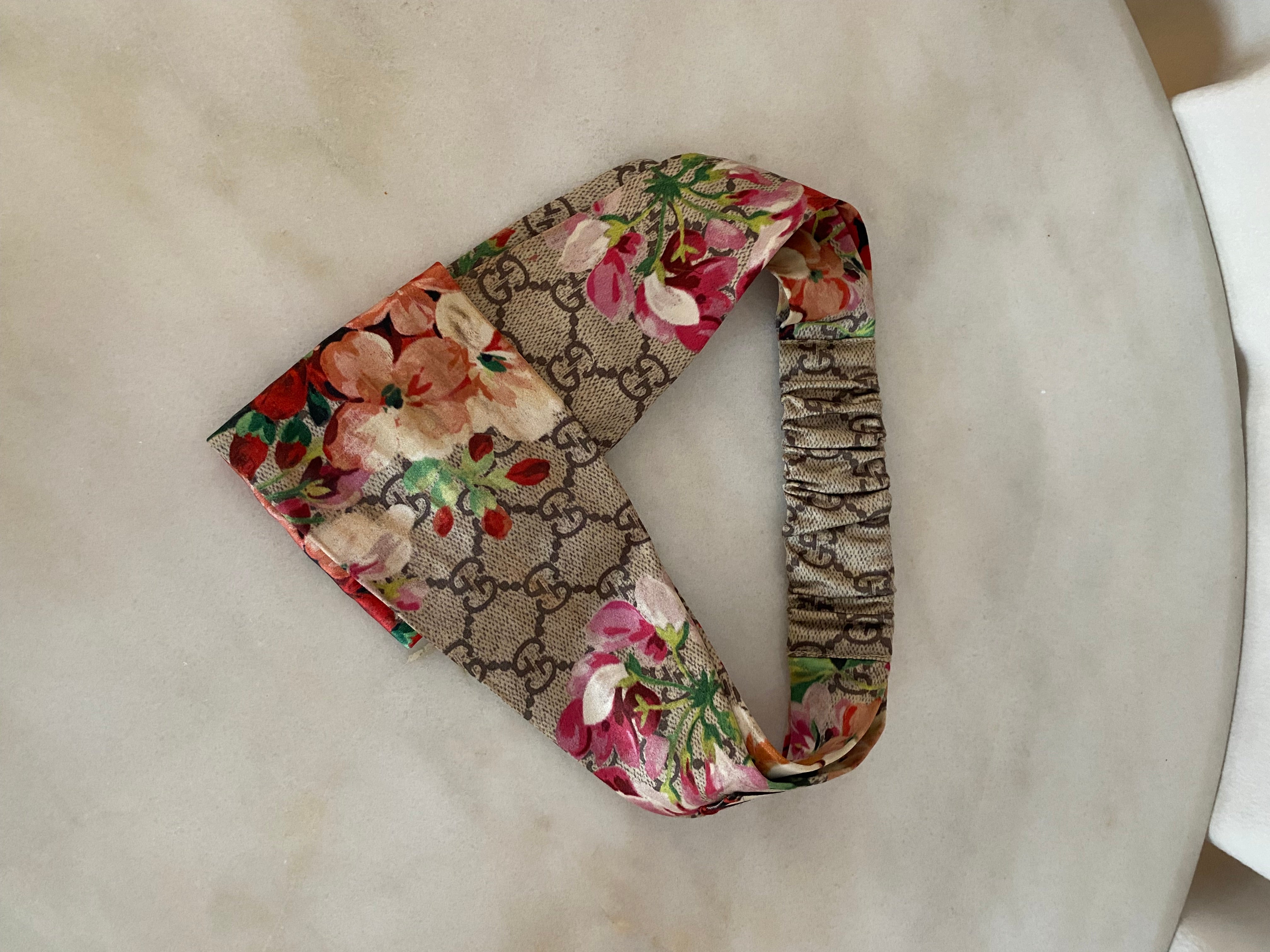 Gucci Ebony Multicolor GG Satin Supreme Bloom Headband