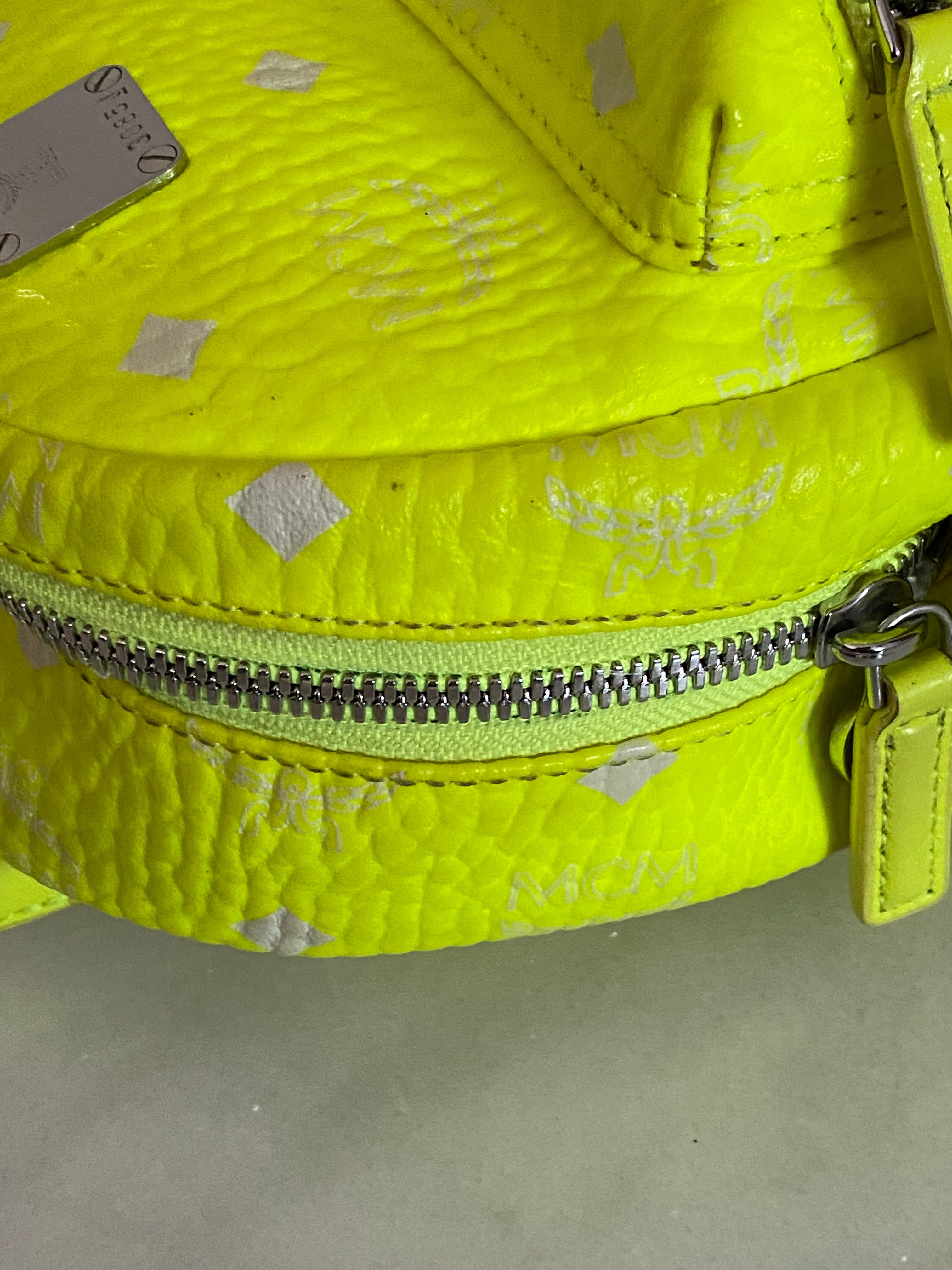 MCM Green Lemon Backpack and Crossbody Bag