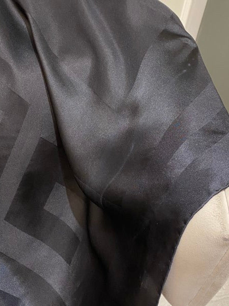 Givenchy Black Logo Print Silk Scarf