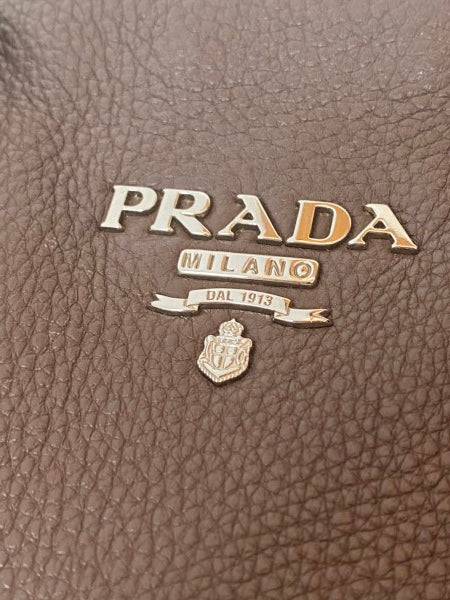 Prada Brown Vitello Daino Shoulder Bag