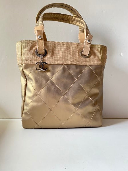 Chanel Gold CC Paris Biarritz Tote Bag