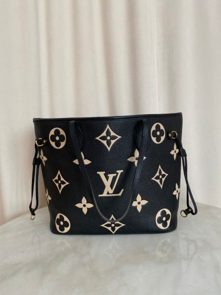 Louis Vuitton Bicolor Neverfull MM Monogram Empreinte Bag W/ Pouch