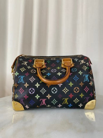 Louis Vuitton Black Multicolor Monogram Speedy 30 Bag