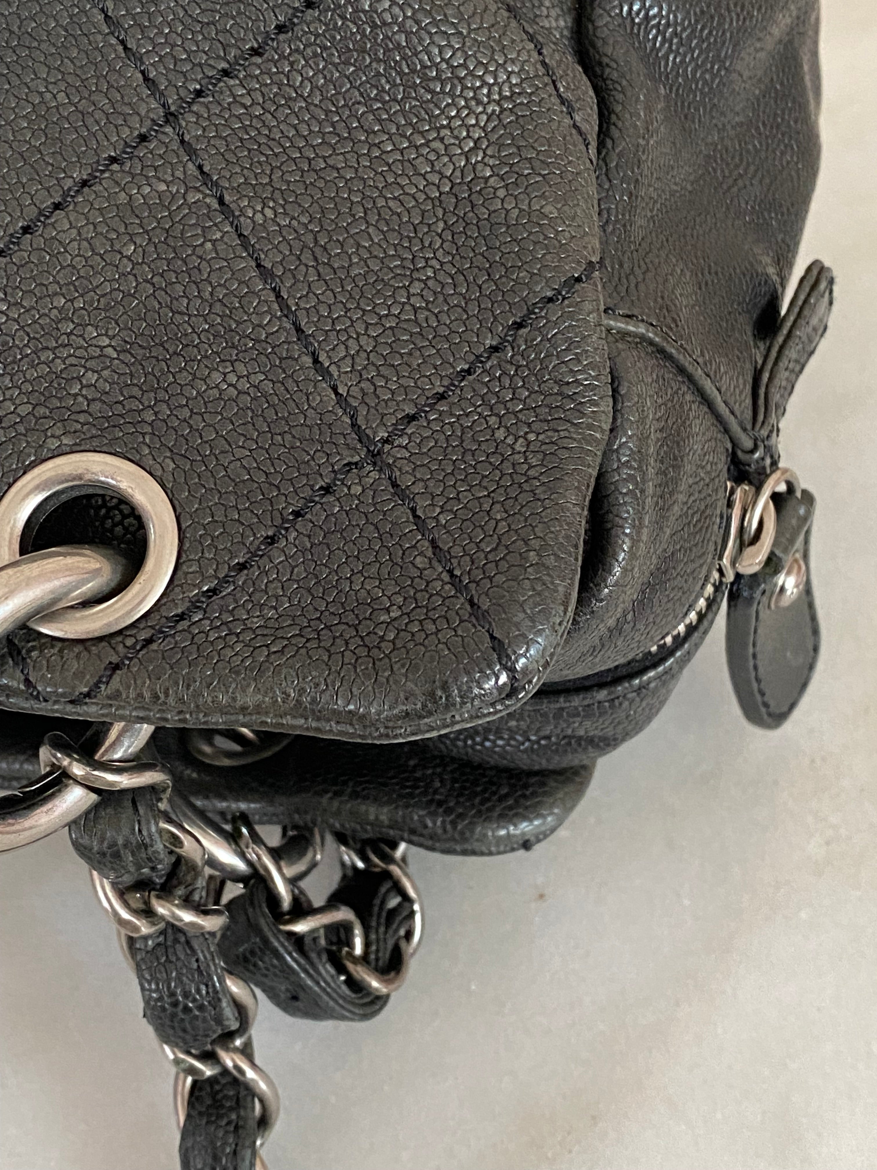 Chanel Black Distressed Outdoor Ligne Bag