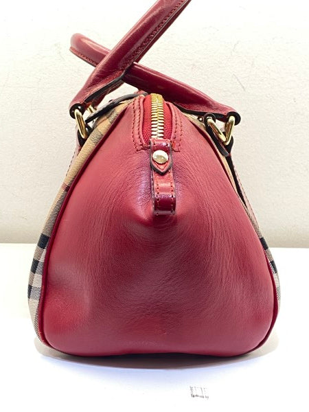 Burberry Haymarket Red Panel Blaze Tote Bag