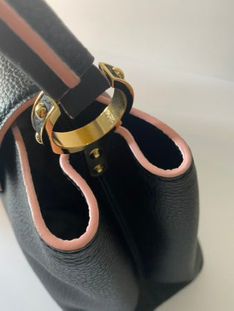 Louis Vuitton Black Capucine Tote MM Bag