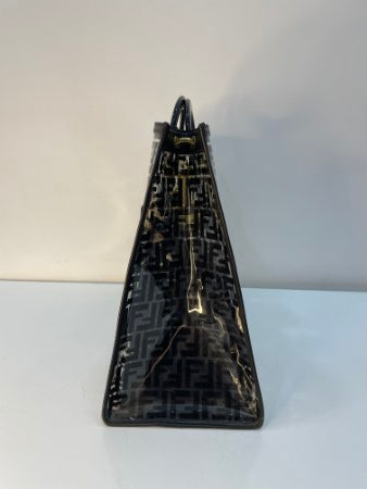 Fendi Black FF Transparent Shopper Runway Tote Bag