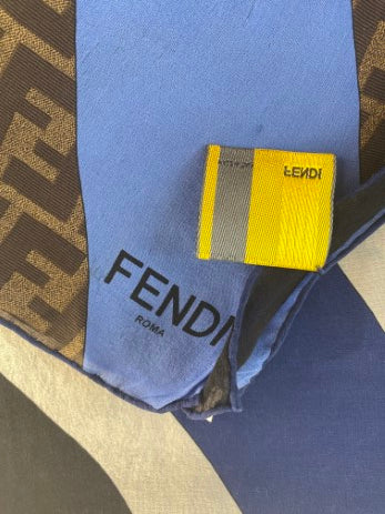 Fendi Tricolor Long Silk Scarf