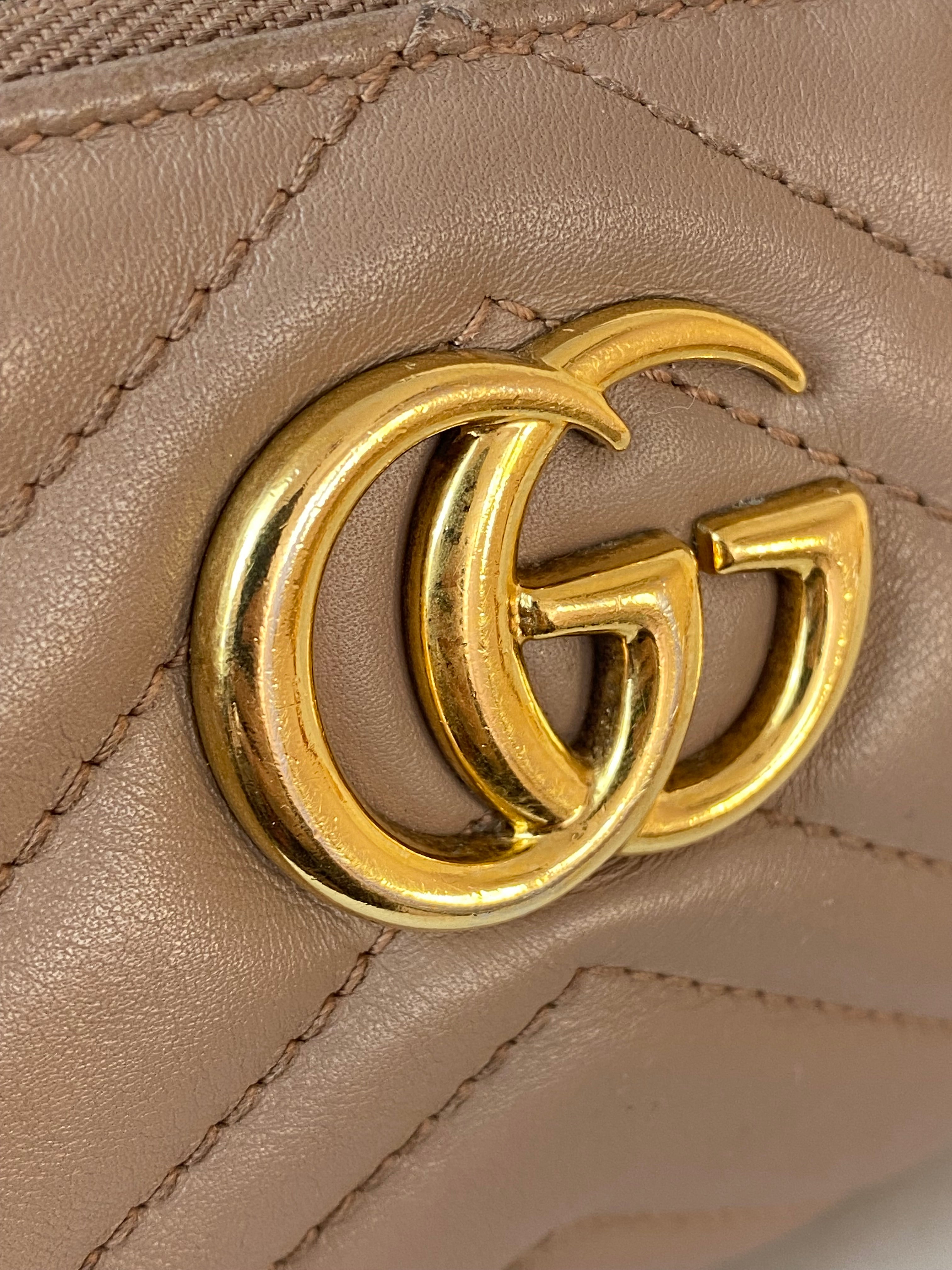 Gucci Nude Marmont Crossbody Mini Chain Bag