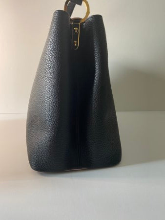 Louis Vuitton Black Capucine Tote MM Bag