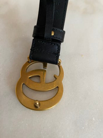 Gucci Black Double G Buckle Belt 38