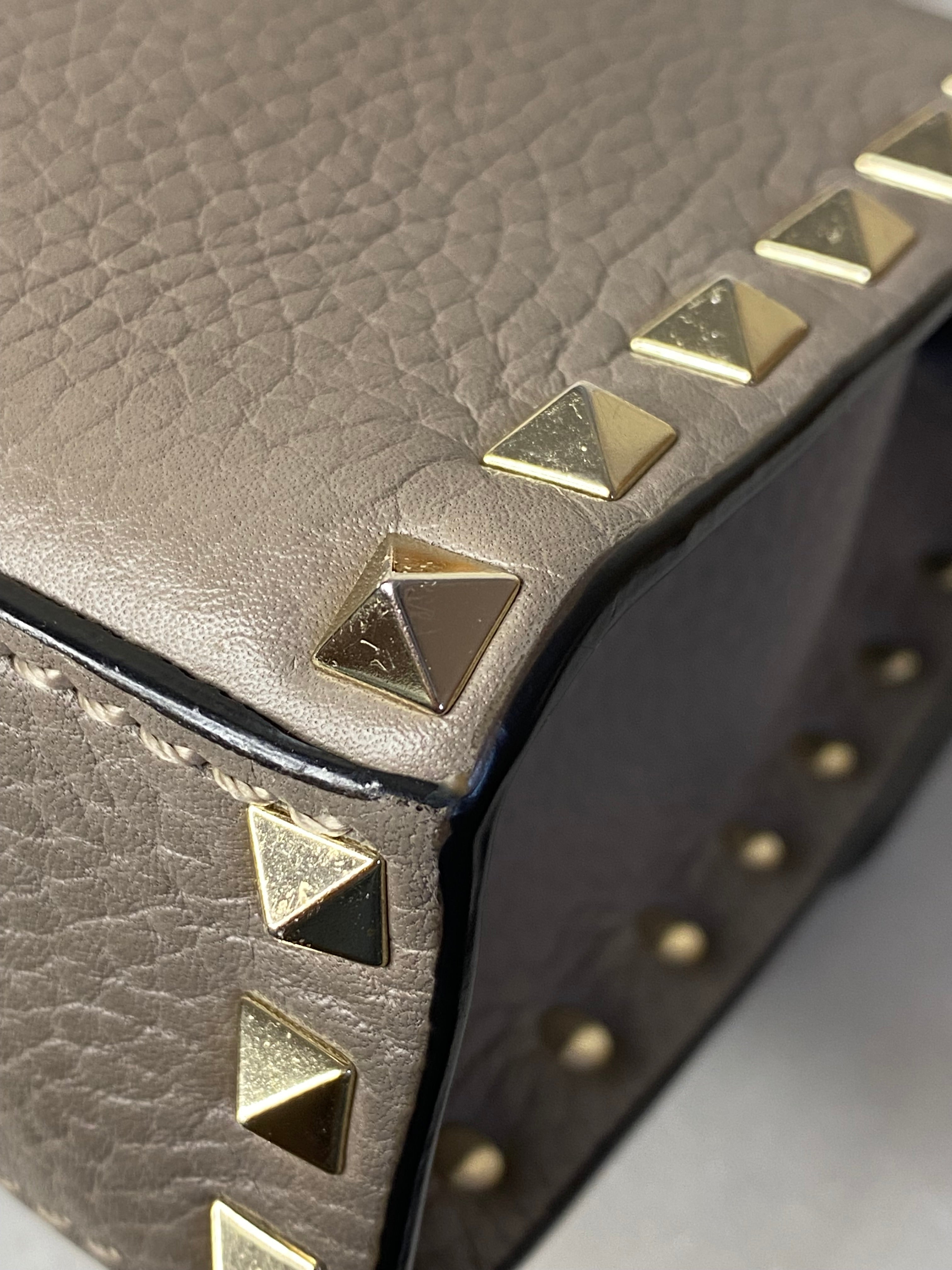 Valentino Grey Rockstud Flap Crossbody Bag