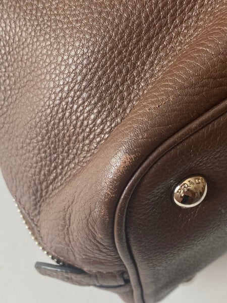 Prada Brown Vitello Daino Shoulder Bag