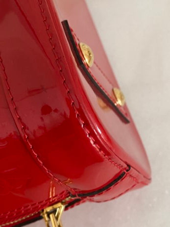 Louis Vuitton Red Monogram Vernis Alma BB Bag