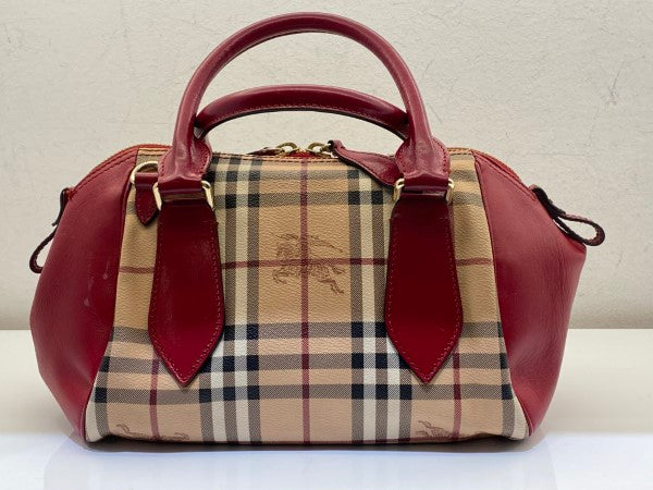 Burberry Haymarket Red Panel Blaze Tote Bag