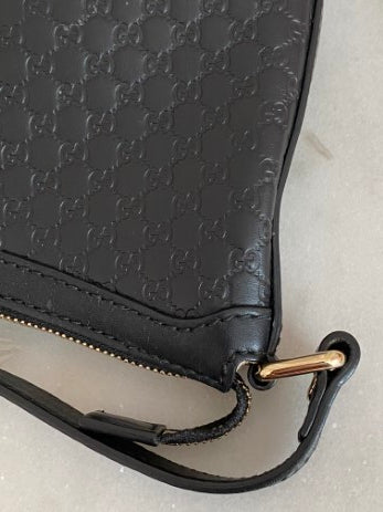 Gucci Black GG Microguccissima Hobo Bag