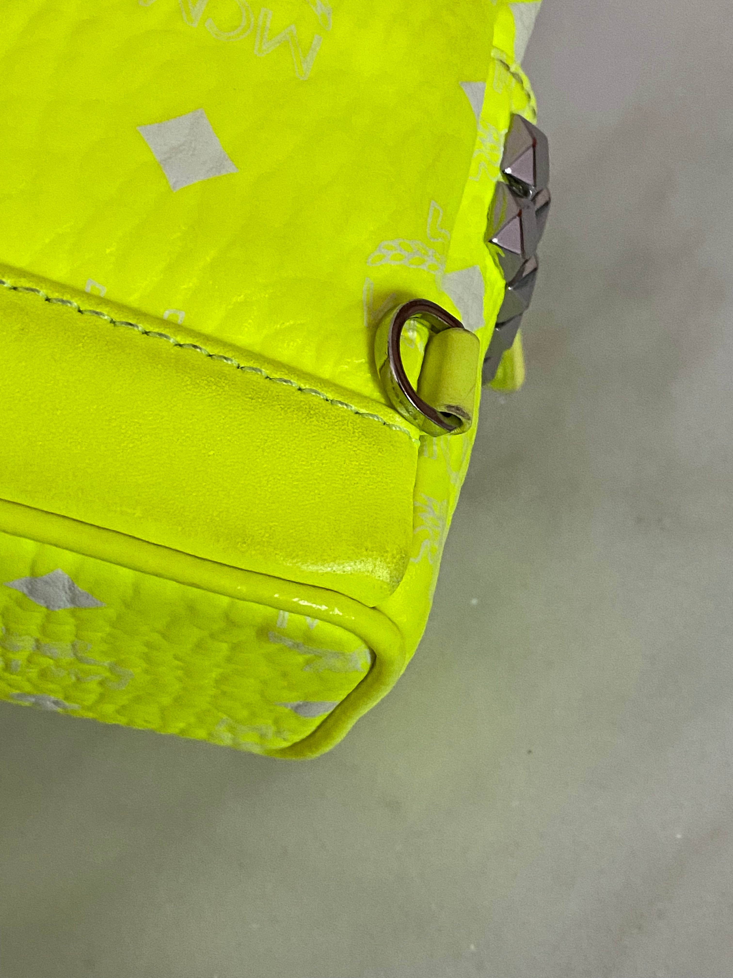 MCM Green Lemon Backpack and Crossbody Bag