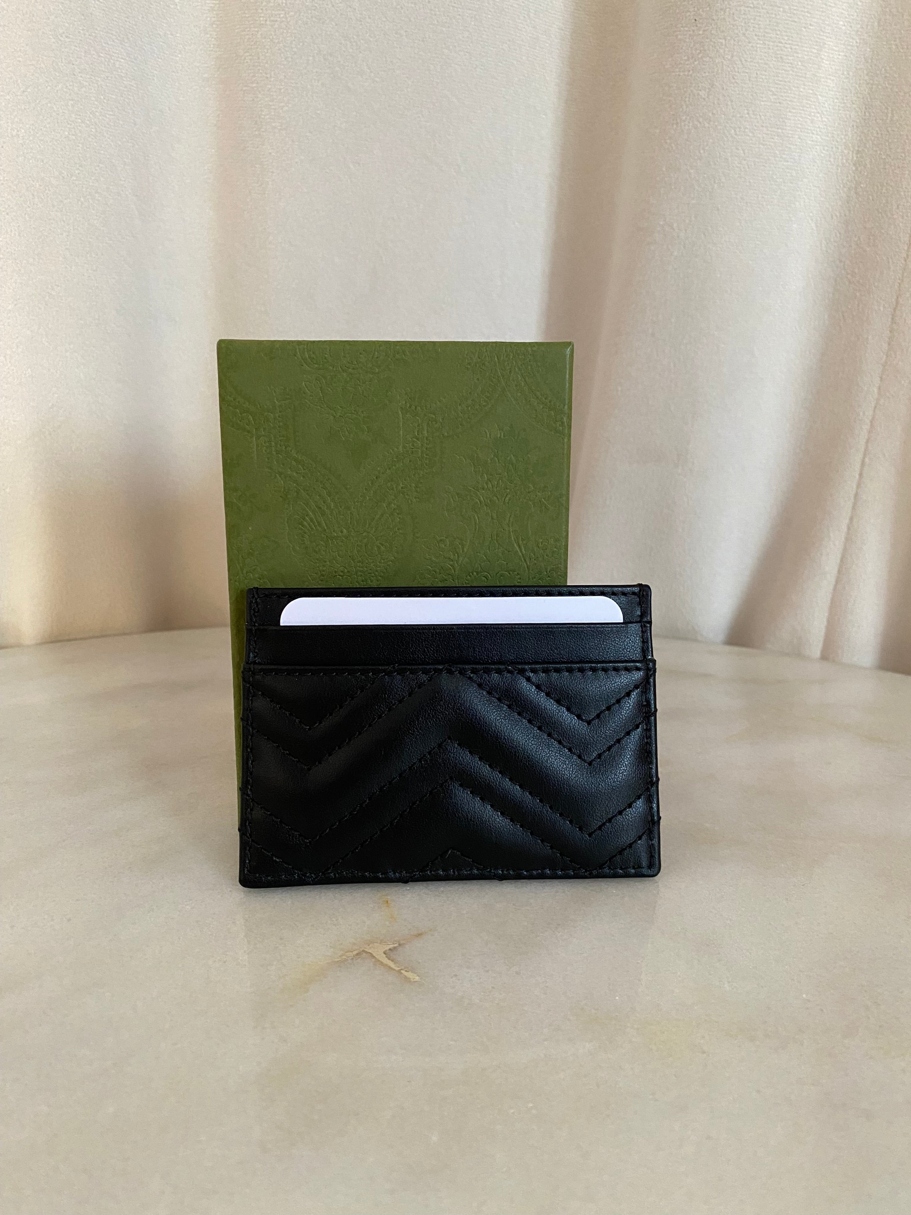 Gucci Black GG Card Holder