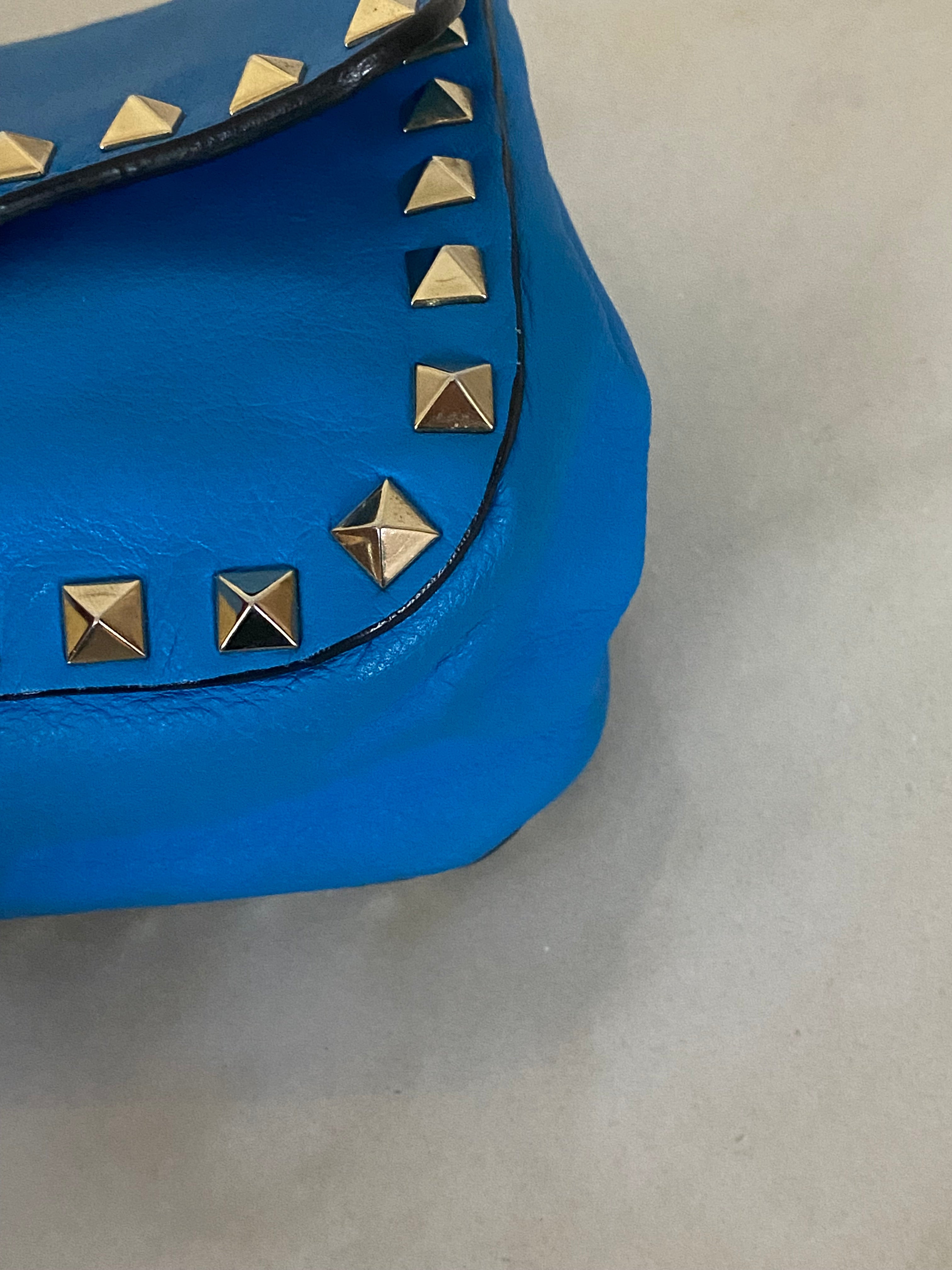 Valentino Light Blue Studded Crossbody Bag