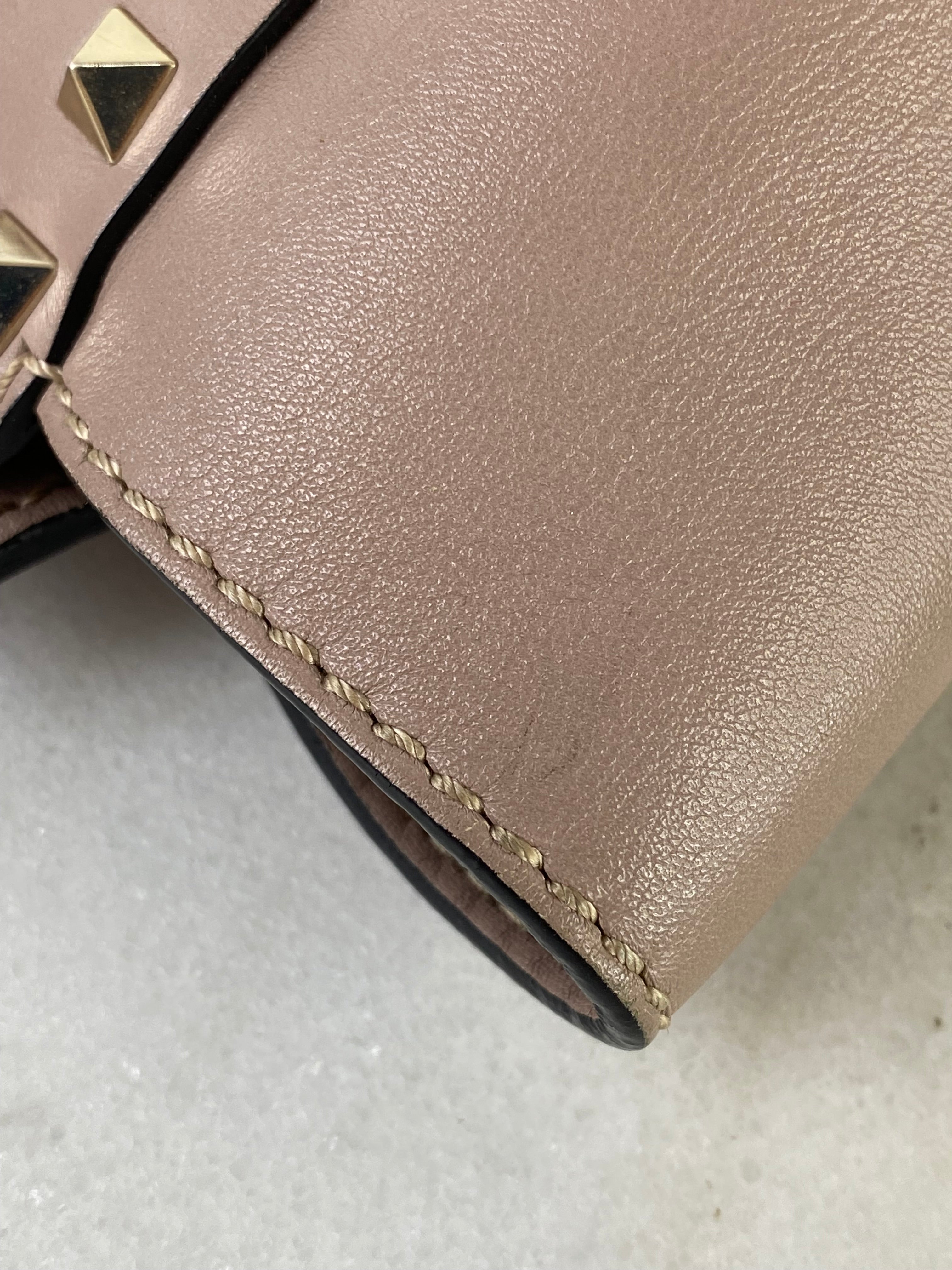 Valentino Nude Vitello Mini Studded Tote Bag W/ Strap