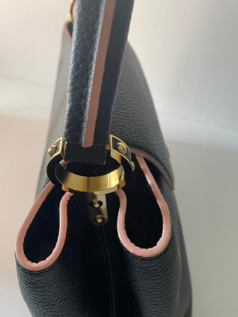 Louis Vuitton Black Capucine Tote MM Bag