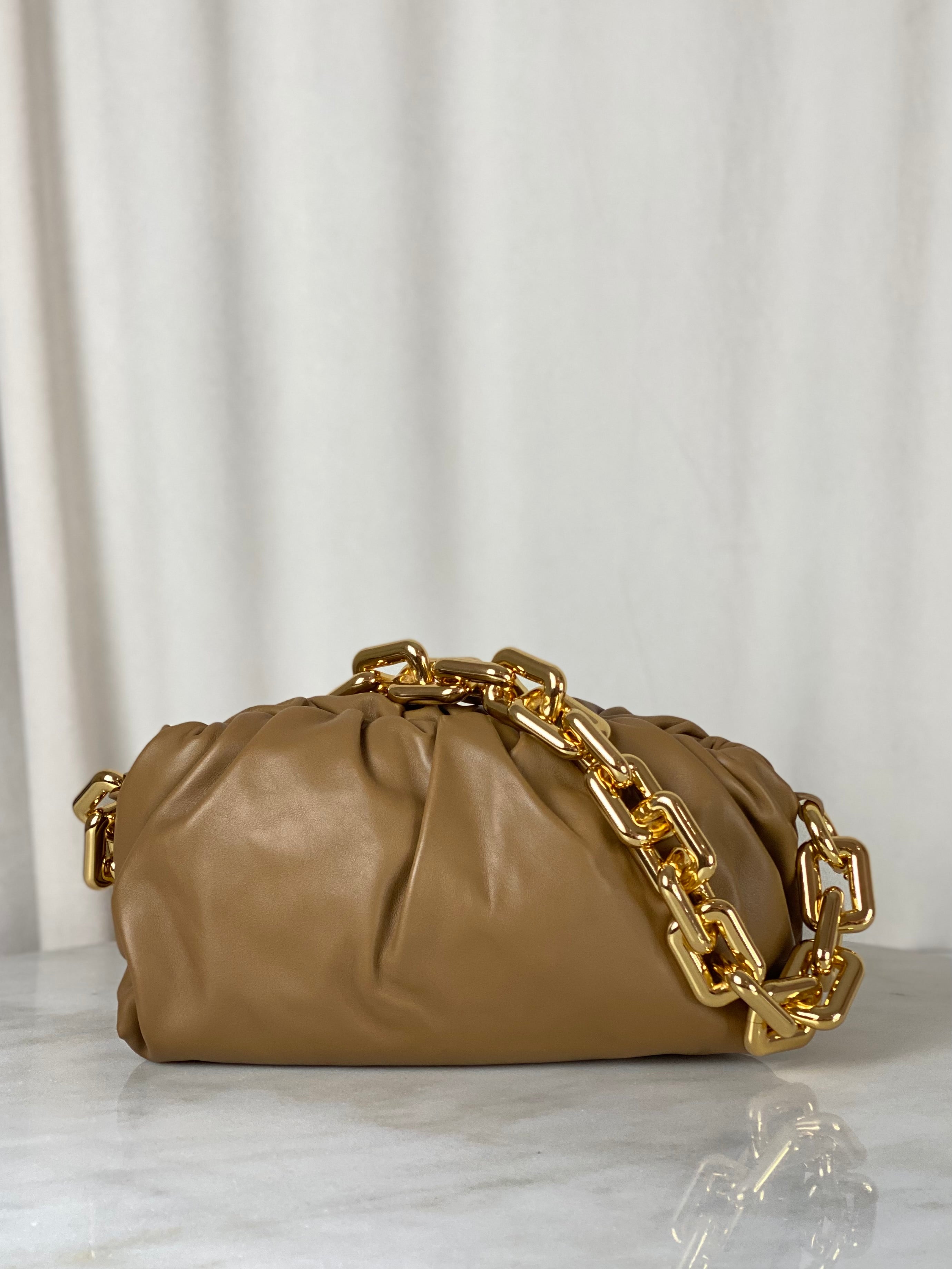 Bottega Veneta Camel Chain Pouch