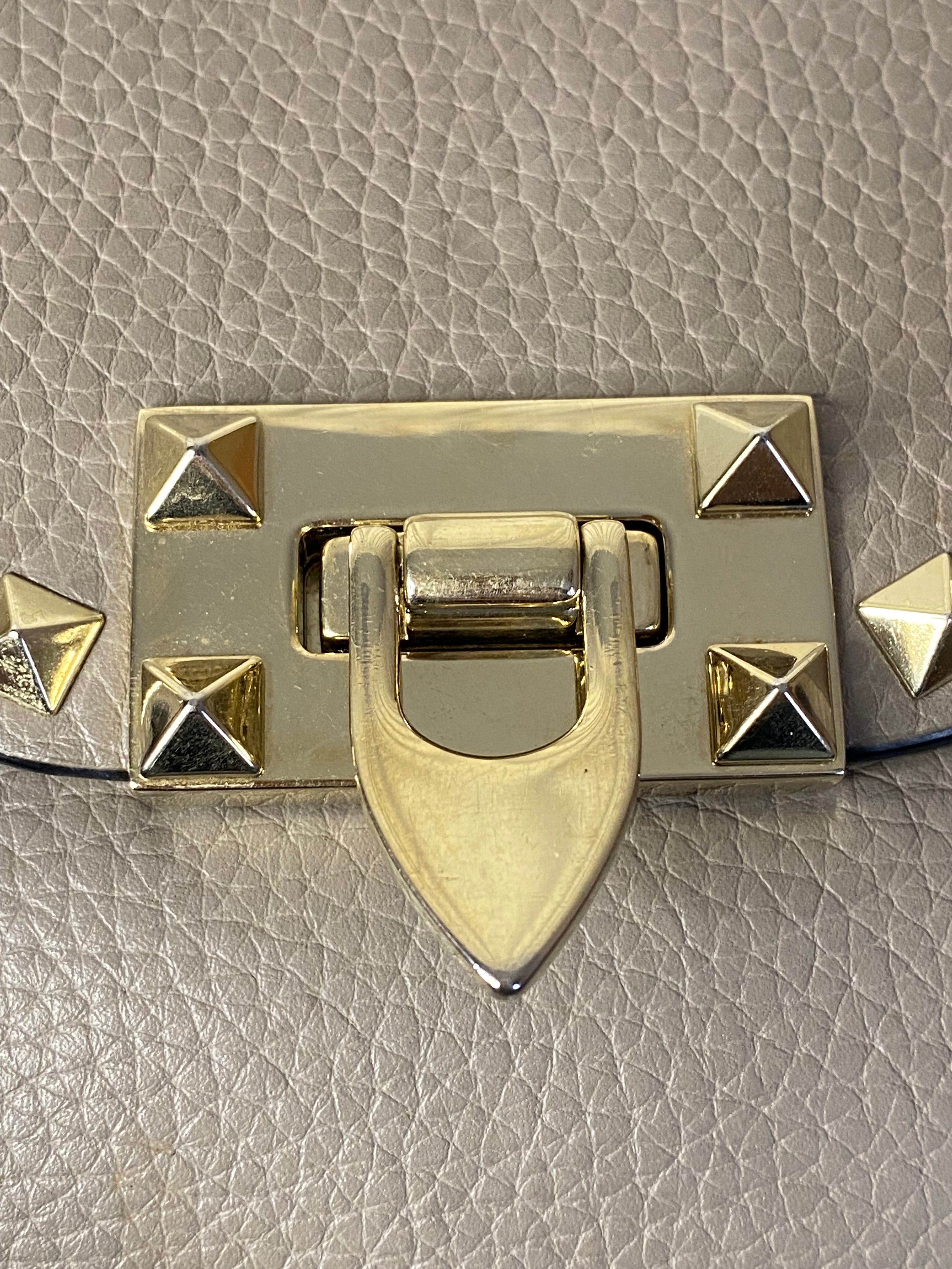 Valentino Grey Rockstud Flap Crossbody Bag