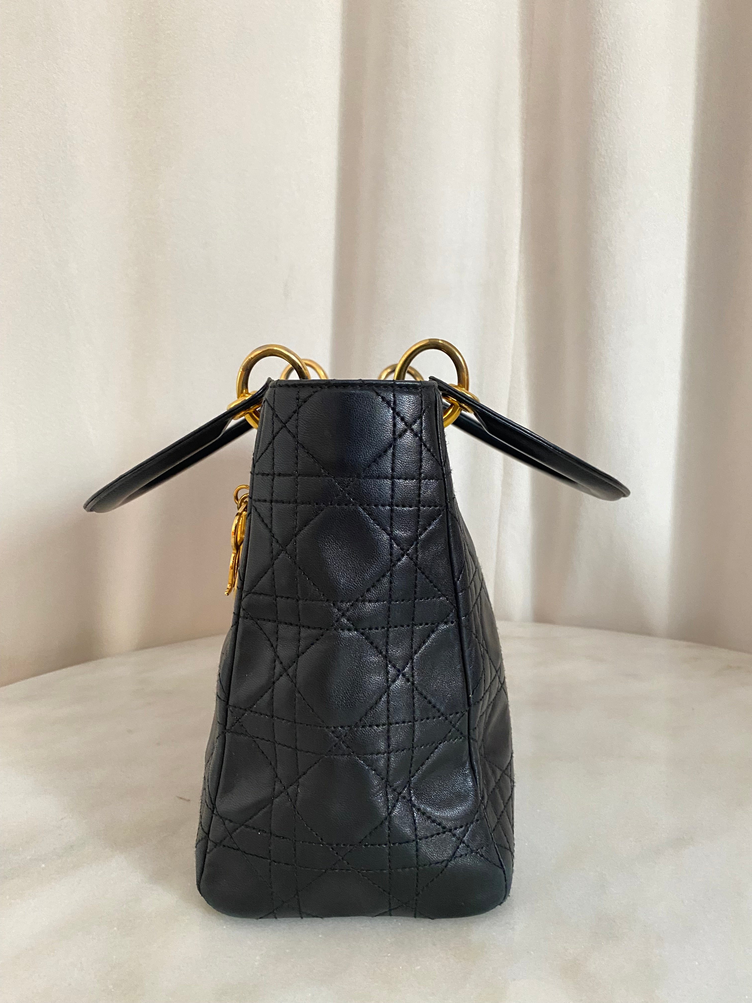 Christian Dior Black Lady Dior Small Bag