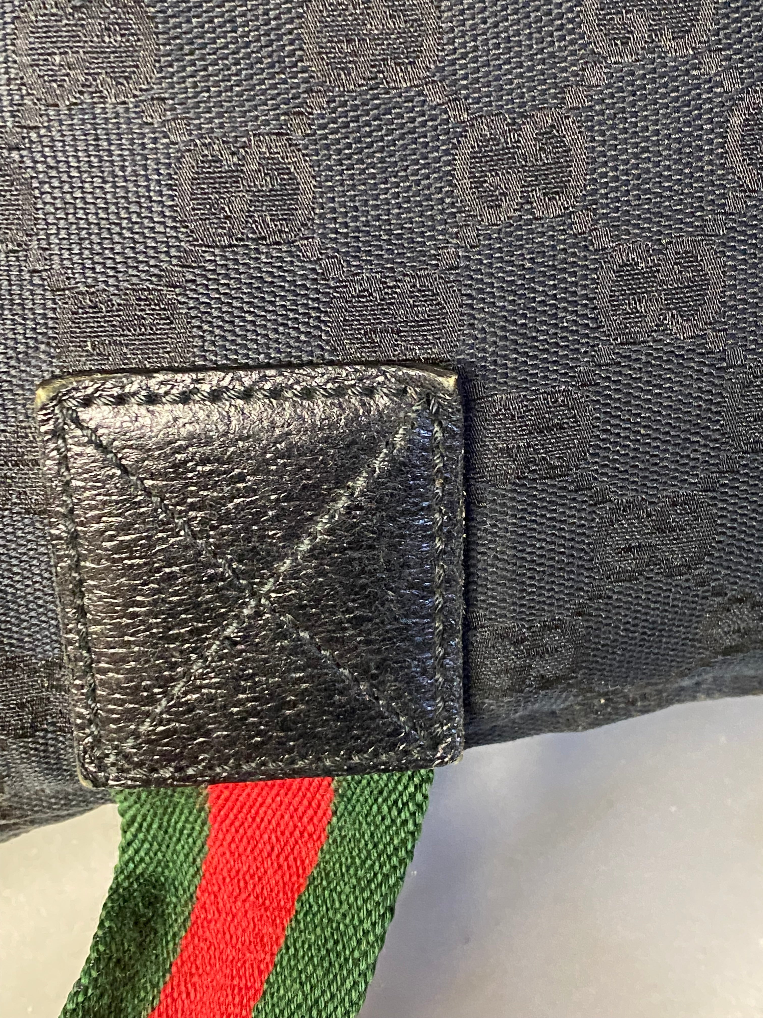 Gucci Black GG Vintage Web Strap Shoulder Bag