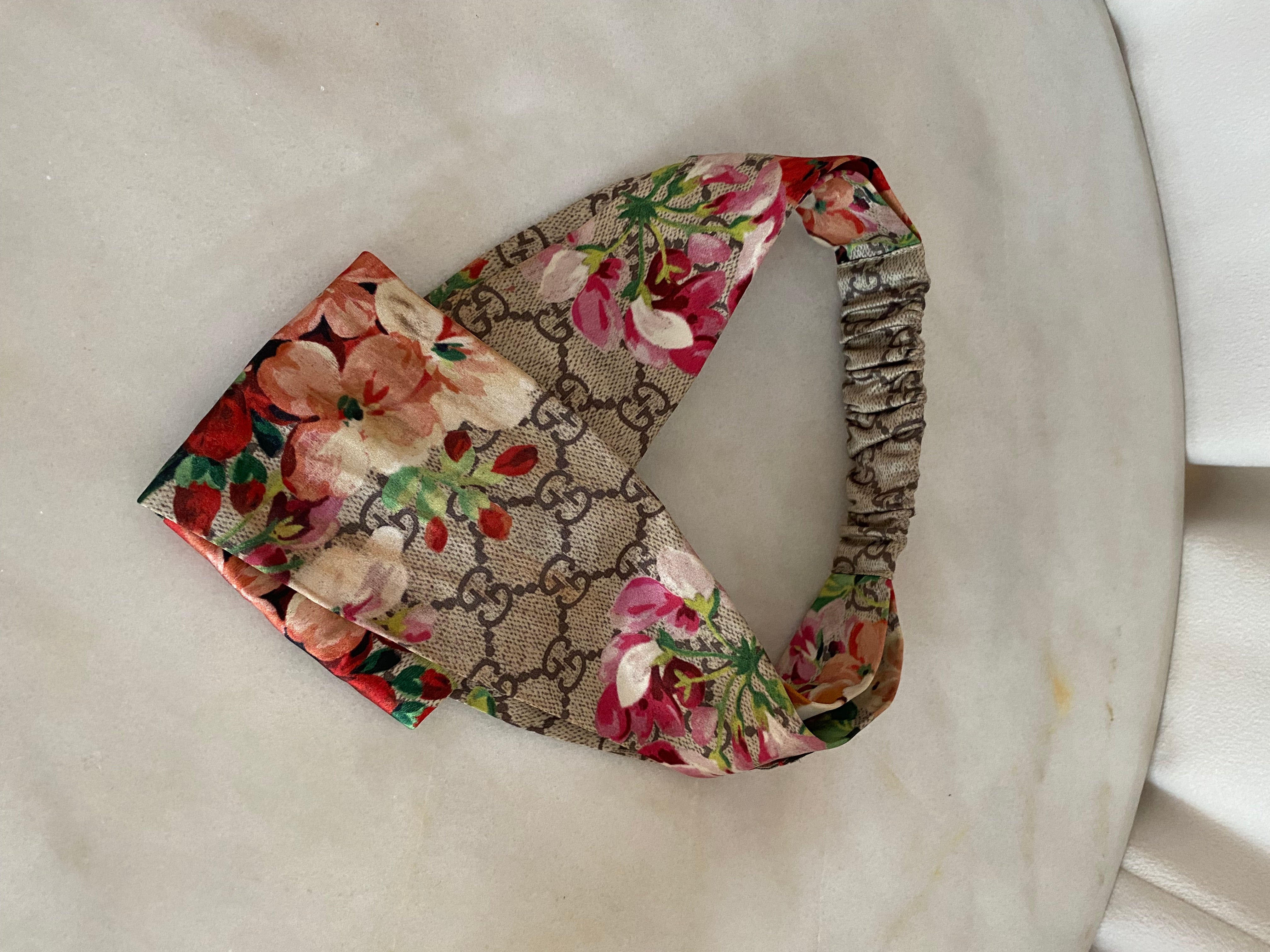 Gucci Ebony Multicolor GG Satin Supreme Bloom Headband