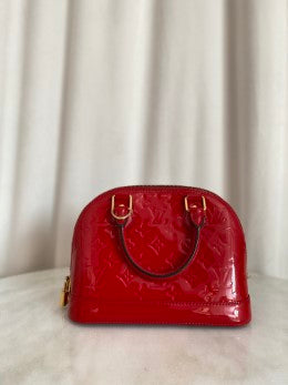 Louis Vuitton Red Monogram Vernis Alma BB Bag