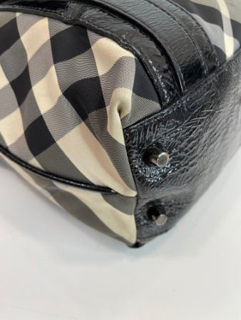 Burberry Black Beat Check Shoulder Bag