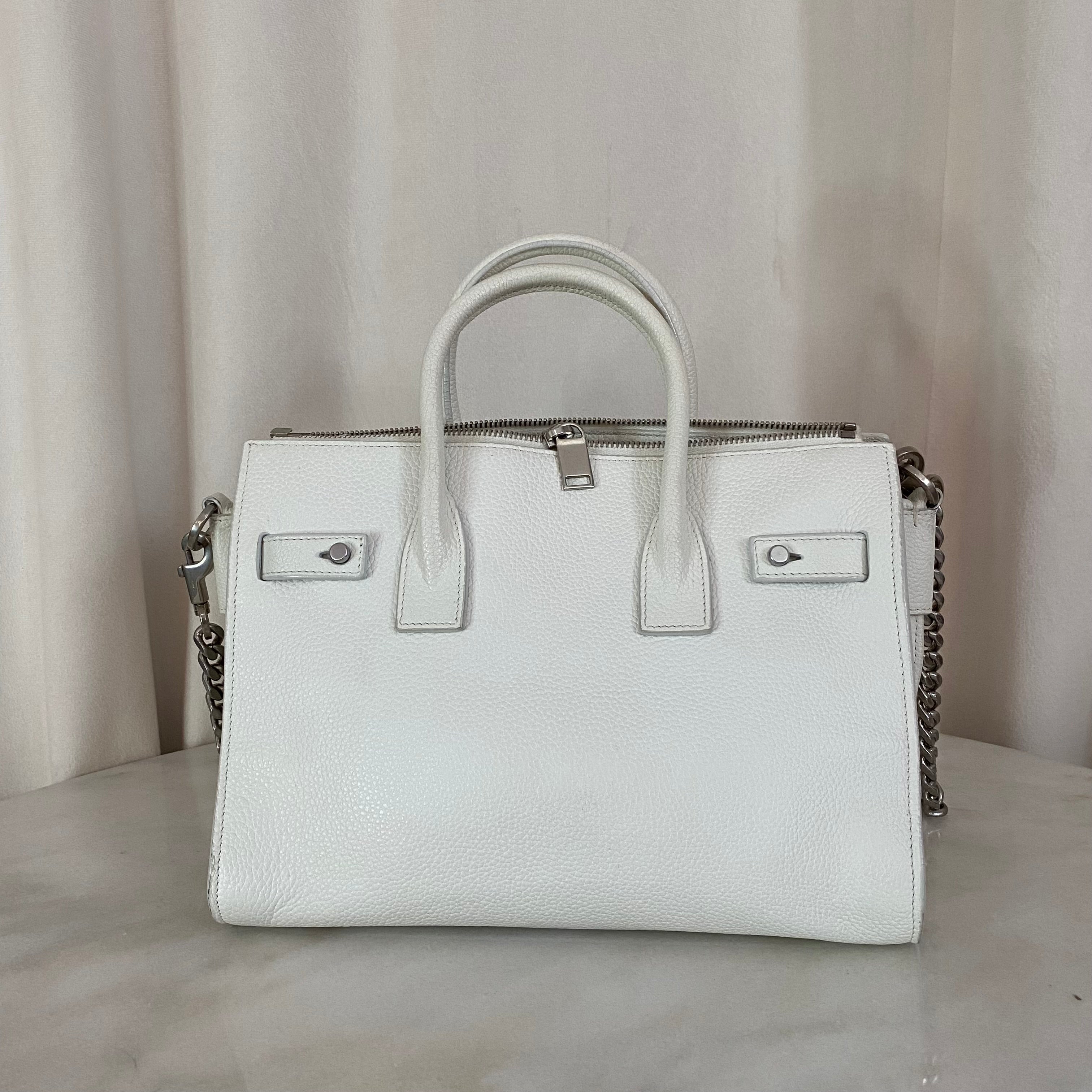 YSL White Sac De Jour Small Bag