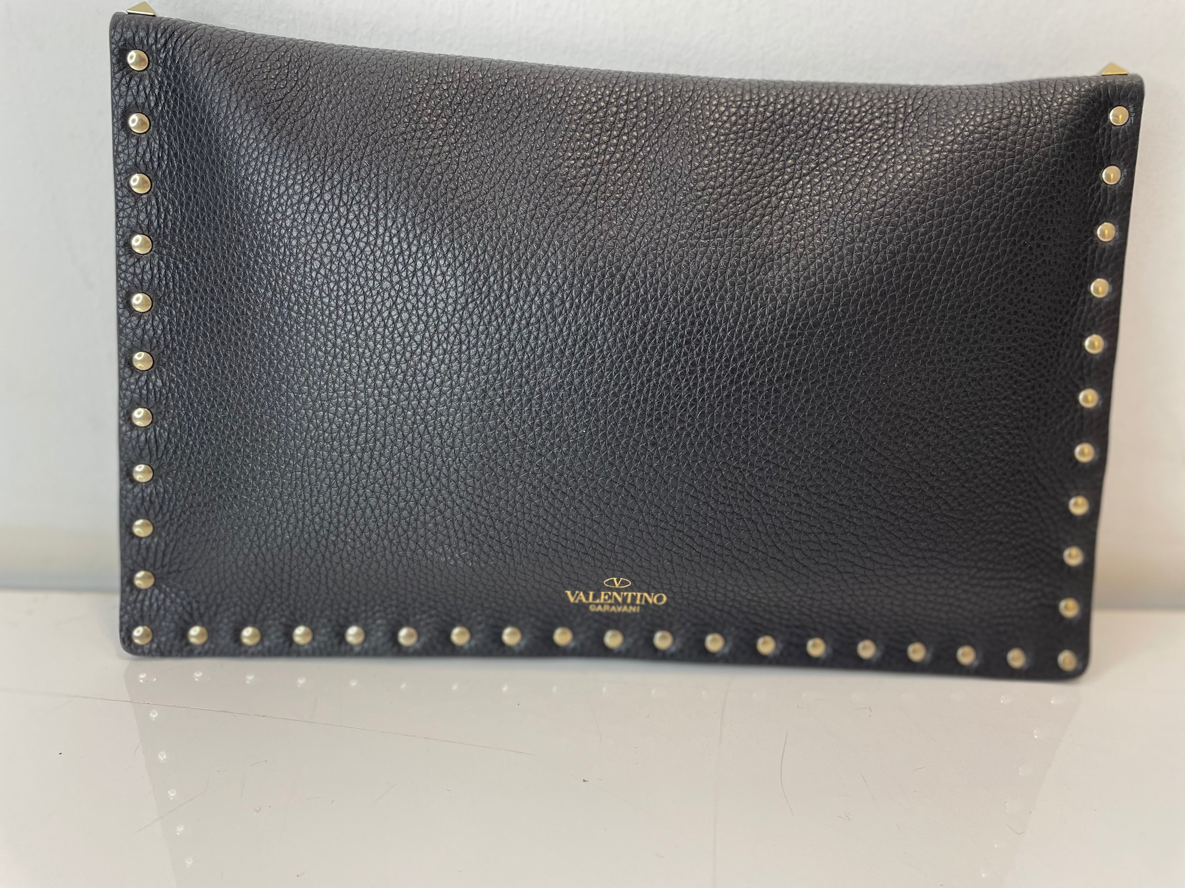 Valentino Black Rockstuds Clutch