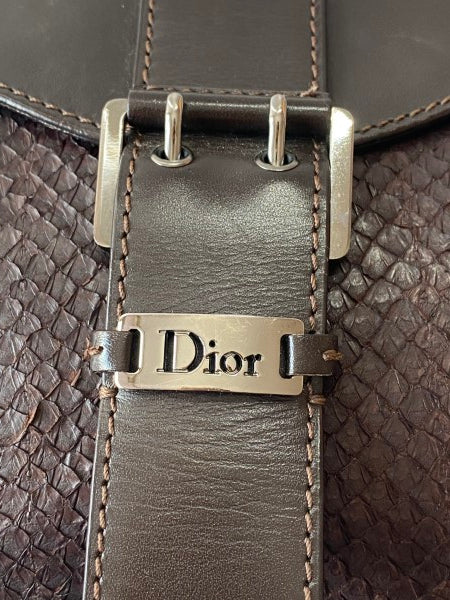 Christian Dior Black Snakeskin Street Hobo Handbag