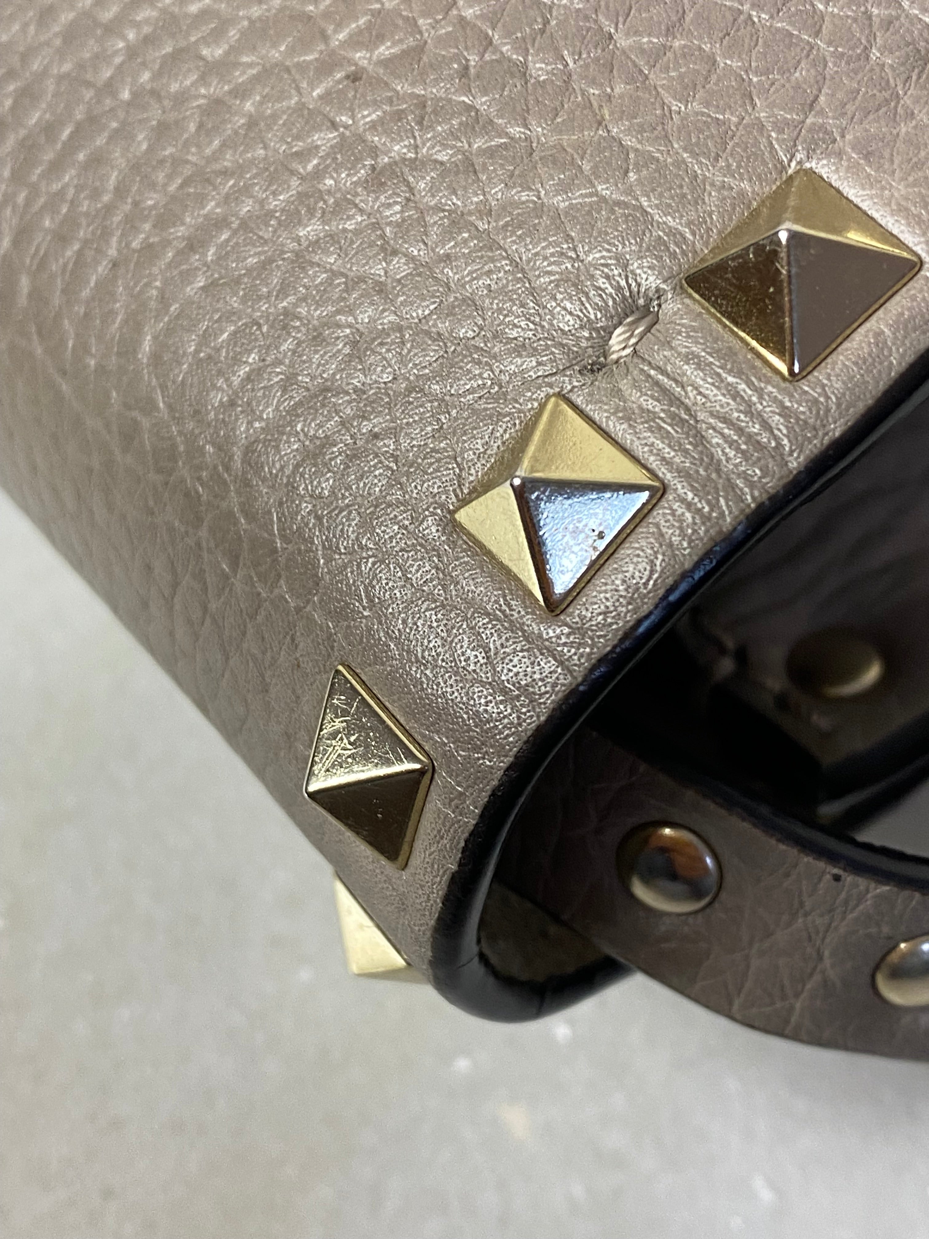 Valentino Grey Rockstud Flap Crossbody Bag