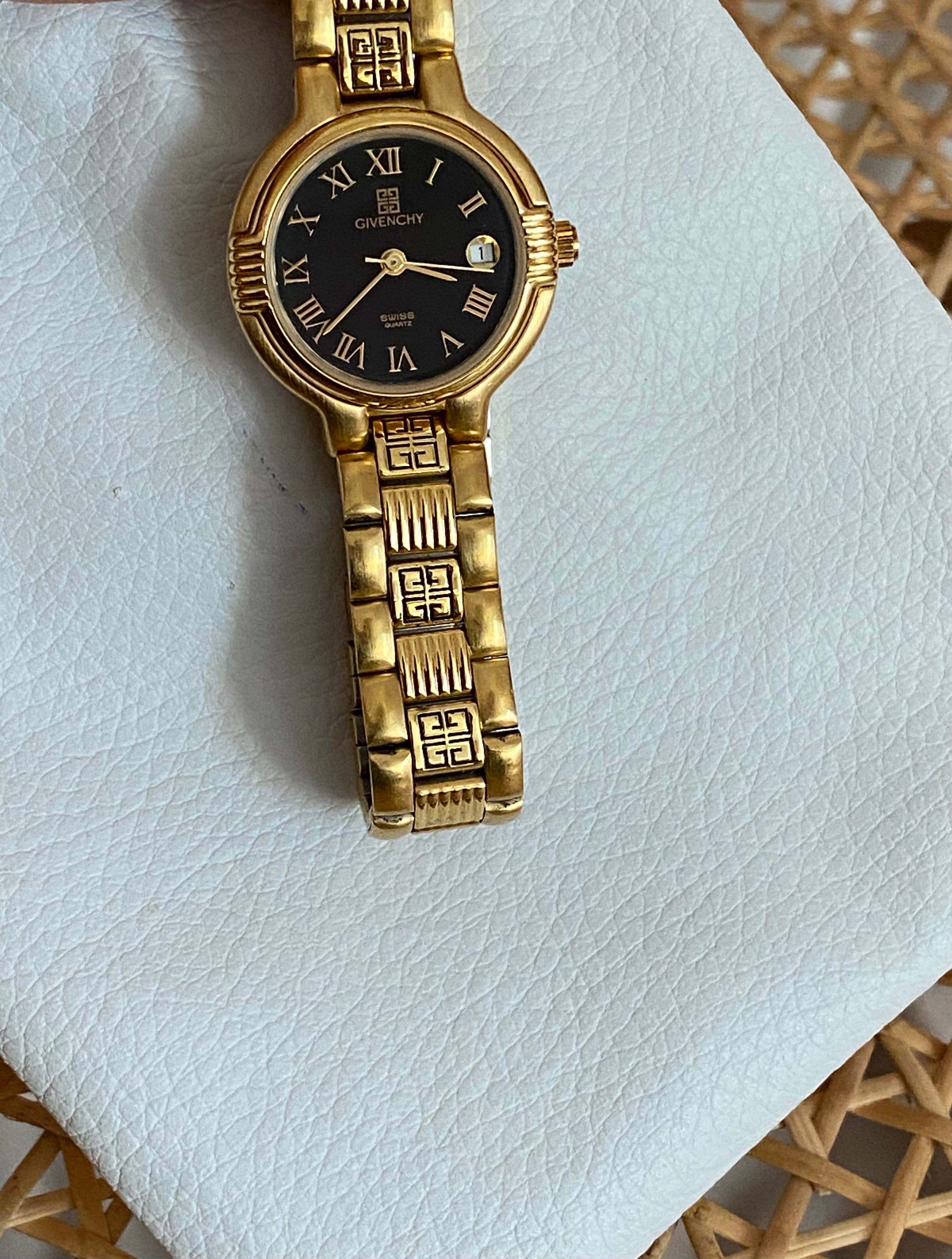 Givenchy Gold Round Face Logo Bezel Watch