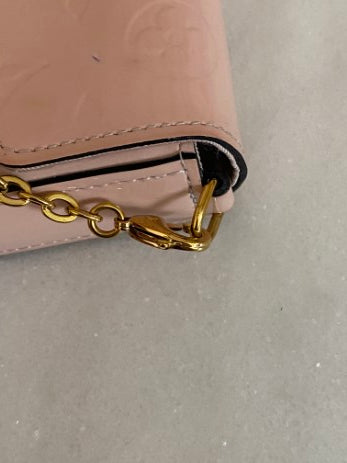 Louis Vuitton Pink Pochette Felicie Mini Vernis Chain Wallet