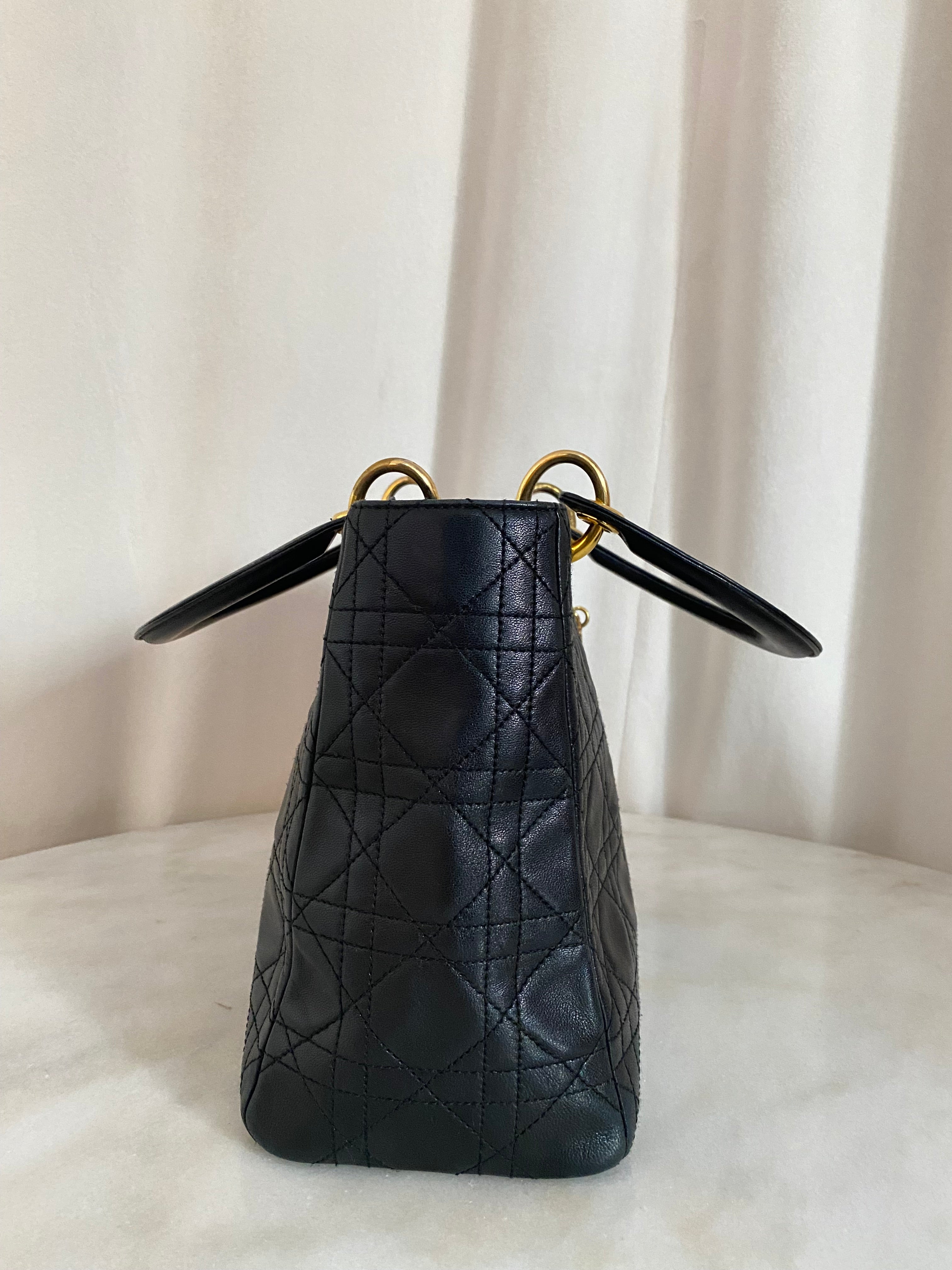 Christian Dior Black Lady Dior Small Bag