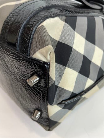 Burberry Black Beat Check Shoulder Bag