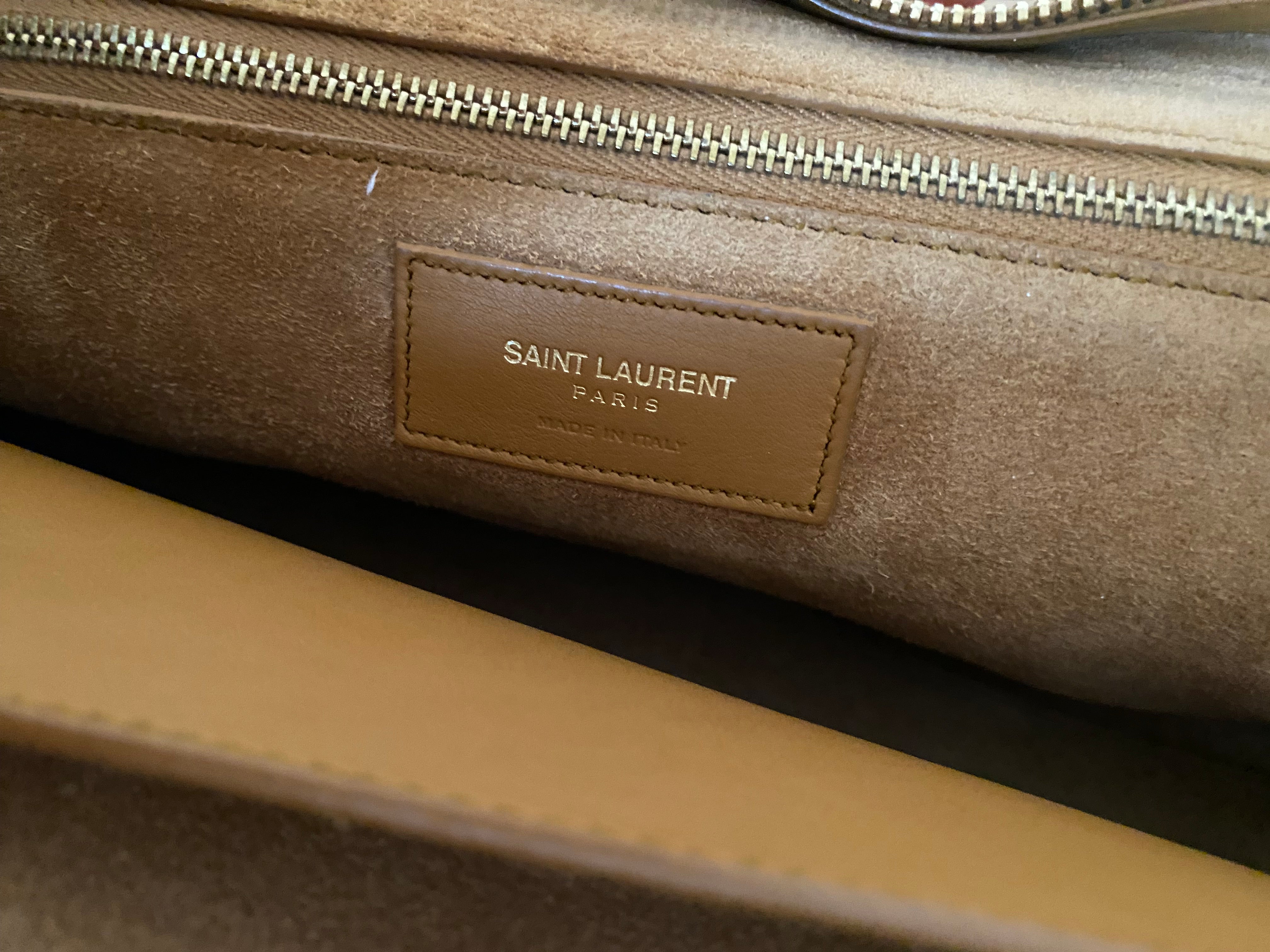 YSL Brown Fringe Rive Gauche Cabas Bag