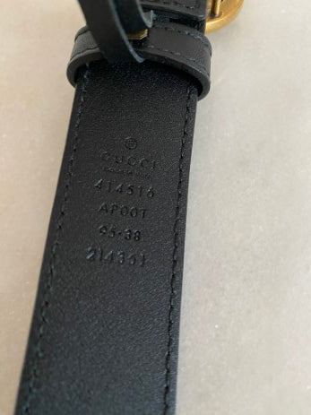 Gucci Black Double G Buckle Belt 38