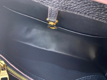 Louis Vuitton Black Capucine Tote MM Bag