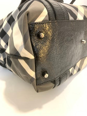 Burberry Black Beat Check Shoulder Bag