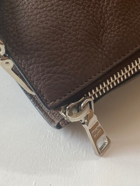 Prada Brown Vitello Daino Shoulder Bag