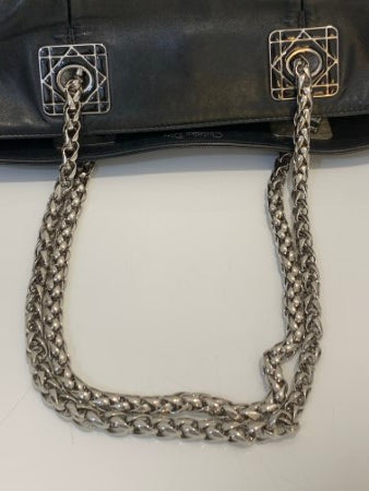 Christian Dior Black Cannage Granville Chain Link Tote Bag